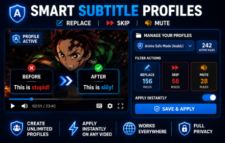 Compact smart subtitle profiles interface