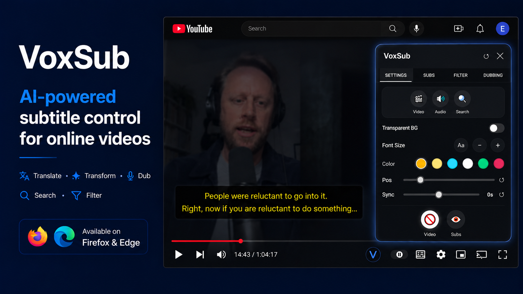 Complete subtitle control